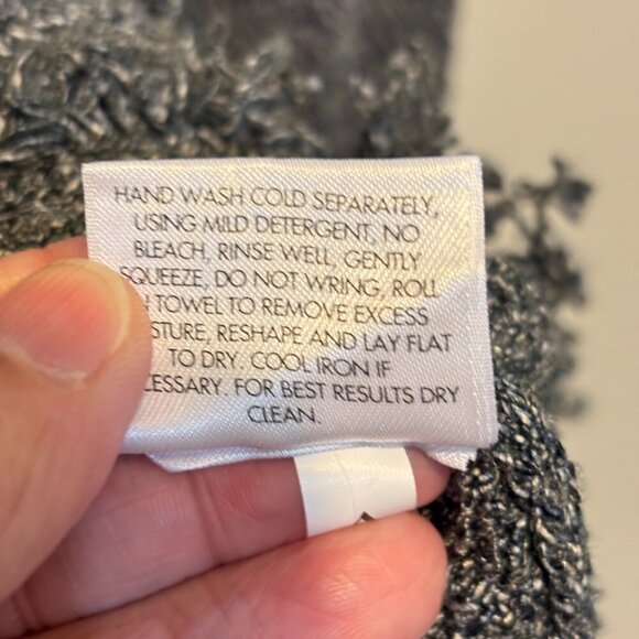 Eileen Fisher Linen Cotton Knit Snap Front Long Sleeve Fringe Cardigan Gray - Picture 8 of 8